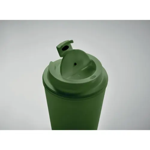 Bicchiere termico a doppio strato con coperchio e cannuccia in plastica riciclata da 300ml