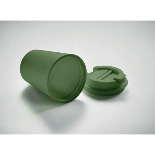 Bicchiere termico a doppio strato con coperchio e cannuccia in plastica riciclata da 300ml