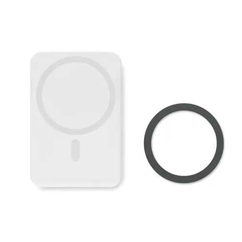 Power bank wireless con ricarica veloce da 15W e capienza da 5000 mah e anello magnetico