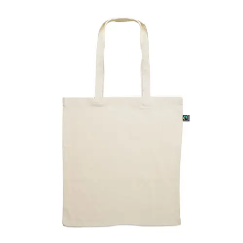 Shopper in cotone equosolidale Fairtrade con manici lunghi da 140g 38x42cm