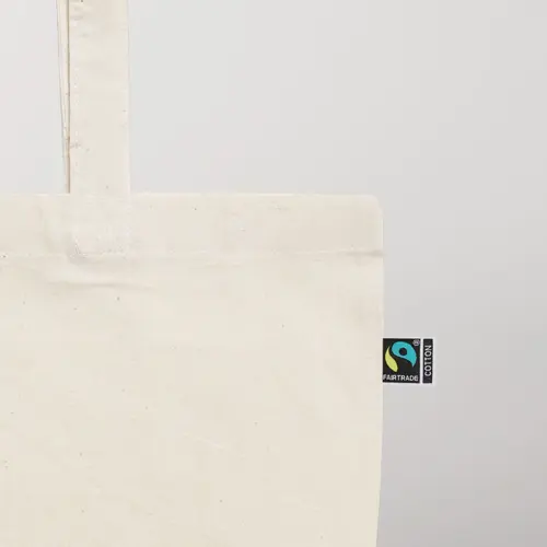 Shopper in cotone equosolidale Fairtrade con manici lunghi da 140g 38x42cm