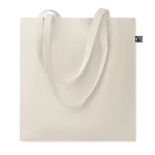 Shopper in cotone equosolidale Fairtrade con manici lunghi da 140g 38x42cm