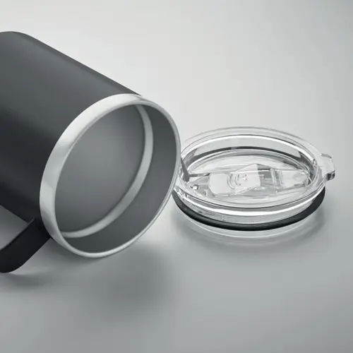 Tazza in acciaio inox riciclato a doppio strato con coperchio da 300ml