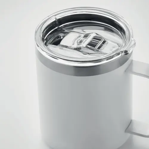 Tazza in acciaio inox riciclato a doppio strato con coperchio da 300ml