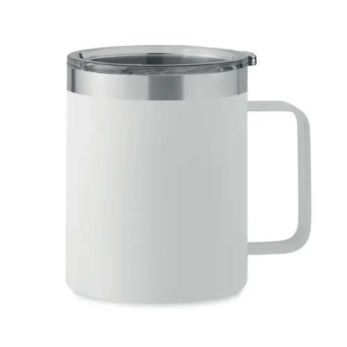 Tazza in acciaio inox riciclato a doppio strato con coperchio da 300ml