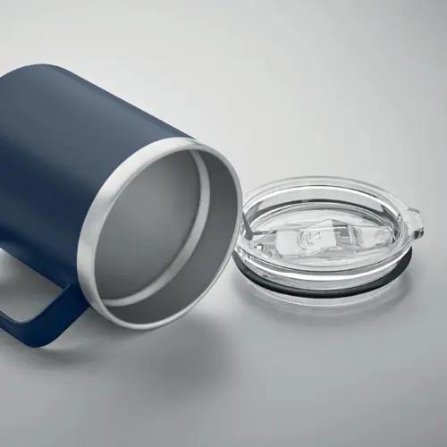 Tazza in acciaio inox riciclato a doppio strato con coperchio da 300ml