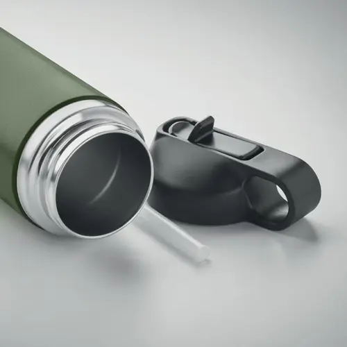 Borraccia a doppio strato in acciaio inox riciclato e tappo con cannuccia integrata da 500ml