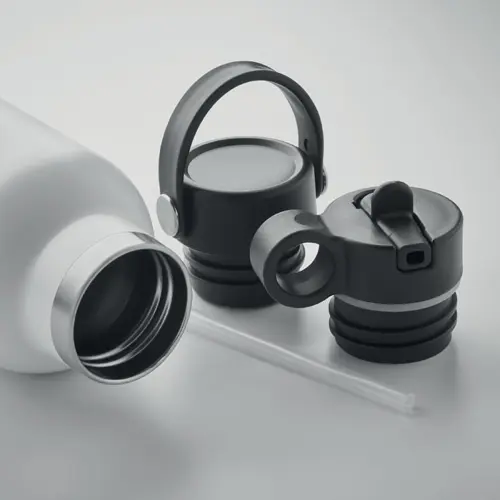 Borraccia in acciaio inox riciclato a doppio strato con tappo a vite anti-perdita e tappo a cannuccia intercambiabile da 700ml