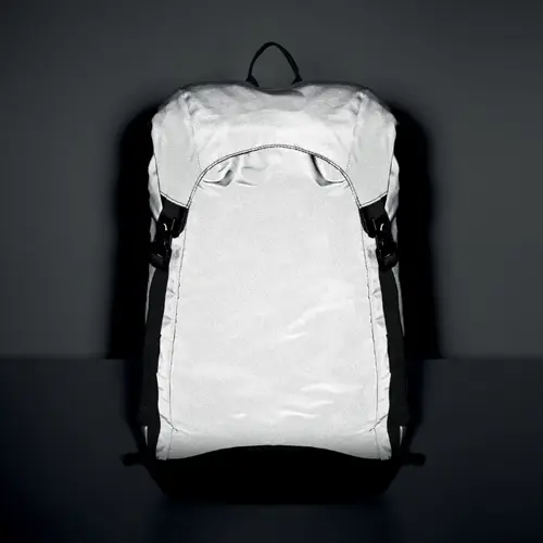 Zaino idrorepellente porta pc in poliestere 190T riflettente ad alta visibilità con cinghia sul petto e in vita