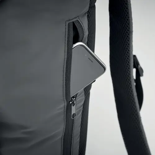 Zaino idrorepellente porta pc in poliestere 190T riflettente ad alta visibilità con cinghia sul petto e in vita