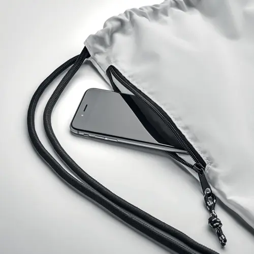 Sacca Grande in poliestere in 300D RPET con tasca esterna laterale con cerniera 40x48cm