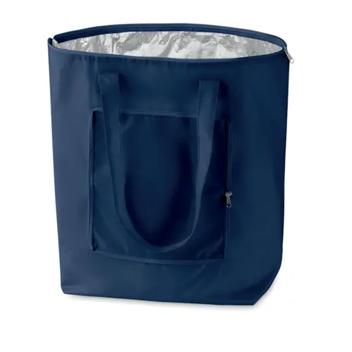 Borsa termica ripiegabile in poliestere da 13l con chiusura a zip e manici lunghi 410x140x440mm