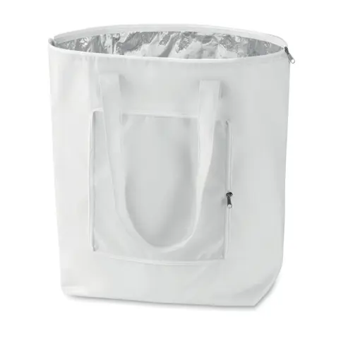 Borsa termica ripiegabile in poliestere da 13l con chiusura a zip e manici lunghi 410x140x440mm