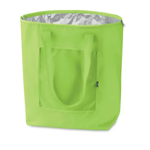Borsa termica ripiegabile in poliestere da 13l con chiusura a zip e manici lunghi 410x140x440mm