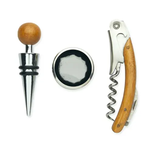 Set vino con scatola in bambù