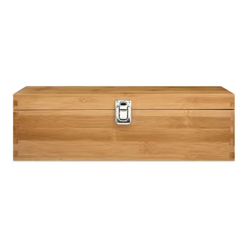 Set vino composto da contenitore in bambù con accessori e vano per bottiglia