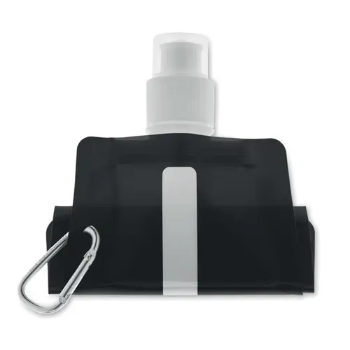 Borraccia pieghevole antigoccia in PET con moschettone in alluminio 480ml