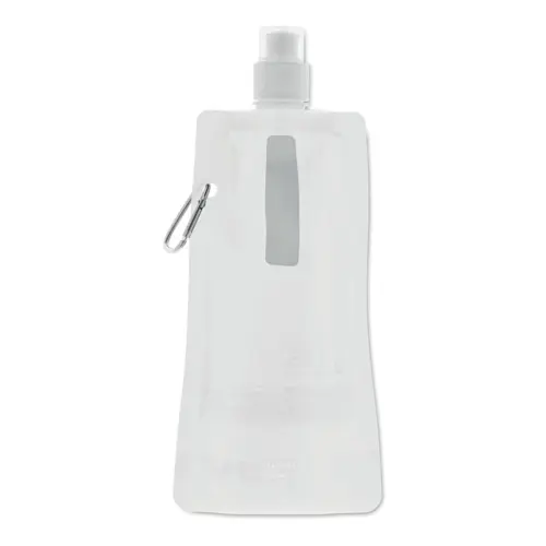 Borraccia pieghevole antigoccia in PET con moschettone in alluminio 480ml