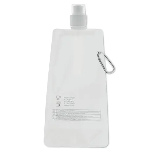 Borraccia pieghevole antigoccia in PET con moschettone in alluminio 480ml