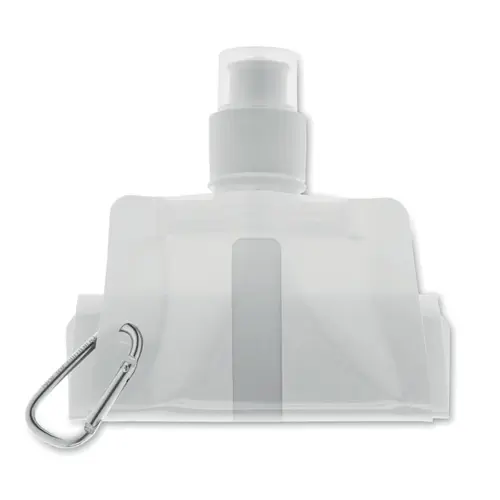 Borraccia pieghevole antigoccia in PET con moschettone in alluminio 480ml