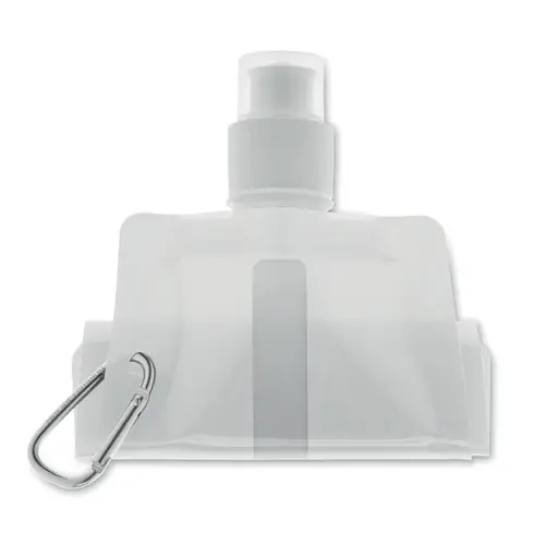 Borraccia pieghevole antigoccia in PET con moschettone in alluminio 480ml