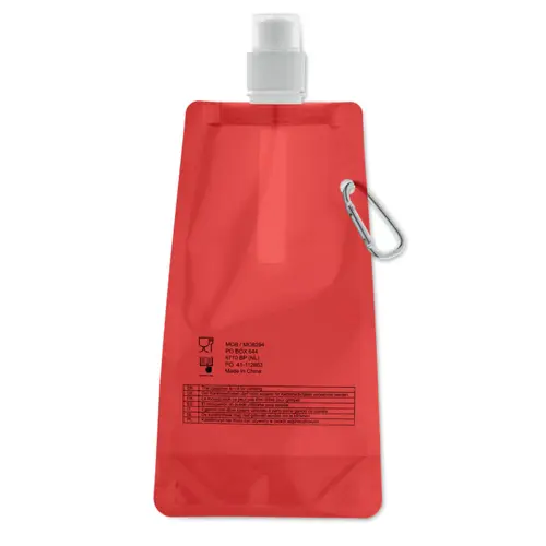 Borraccia pieghevole antigoccia in PET con moschettone in alluminio 480ml