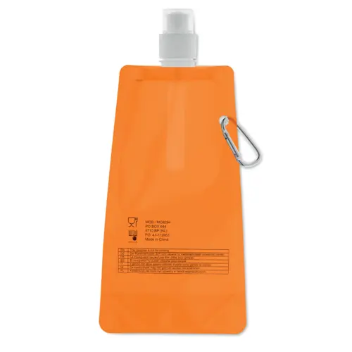 Borraccia pieghevole antigoccia in PET con moschettone in alluminio 480ml