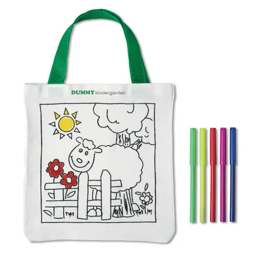 Shopper in cotone da colorare con pennarelli da 200gr 21x22cm