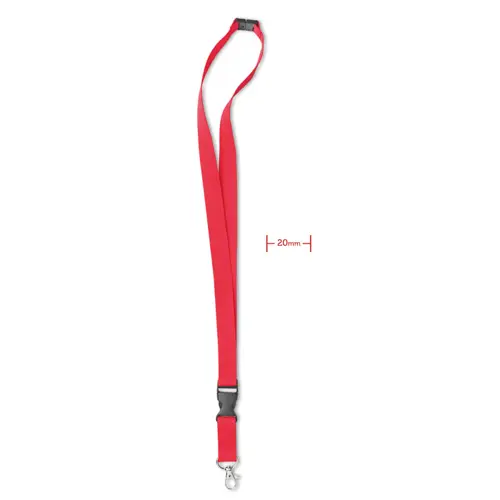 Lanyard con moschettone fibbia removibile e sgancio di sicurezza