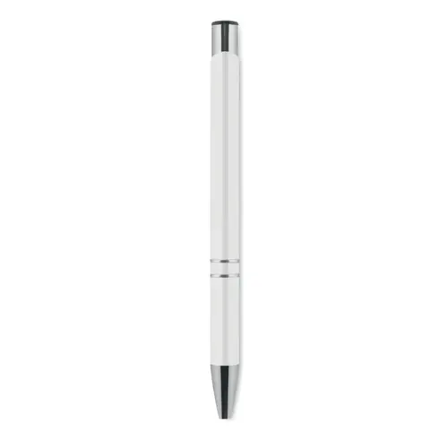 Penna a sfera in alluminio disponibile in vari colori e con meccanismo a scatto e refill blu
