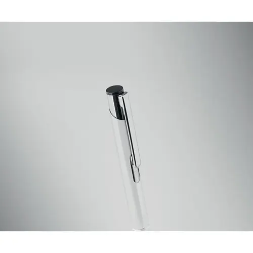 Penna a sfera in alluminio disponibile in vari colori e con meccanismo a scatto e refill blu