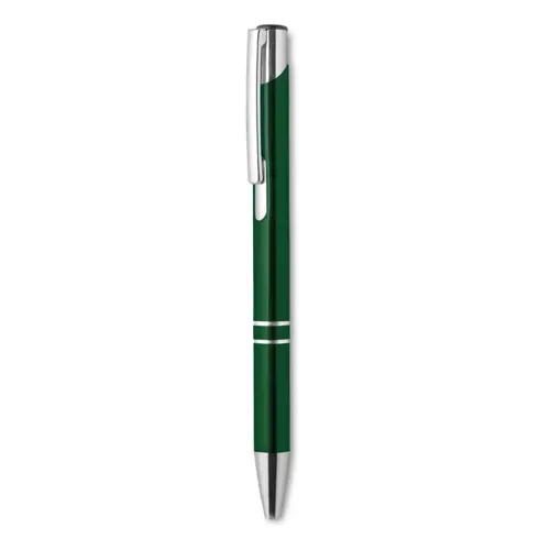Penna a sfera in alluminio disponibile in vari colori e con meccanismo a scatto e refill blu
