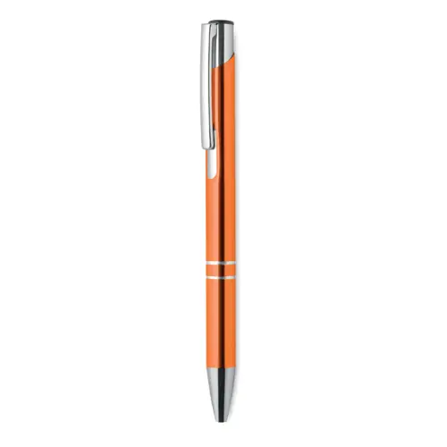 Penna a sfera in alluminio disponibile in vari colori e con meccanismo a scatto e refill blu