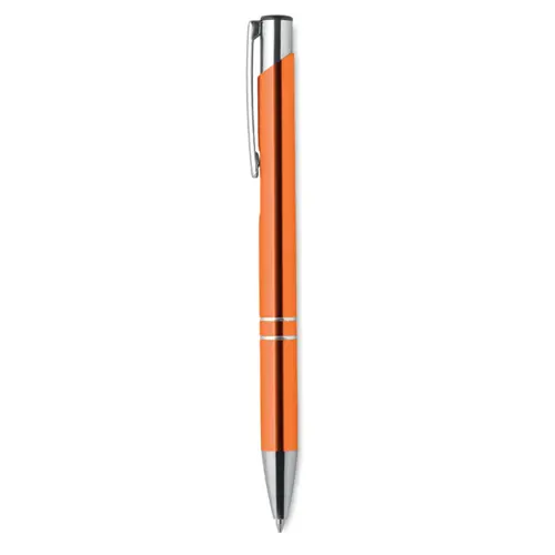 Penna a sfera in alluminio disponibile in vari colori e con meccanismo a scatto e refill blu