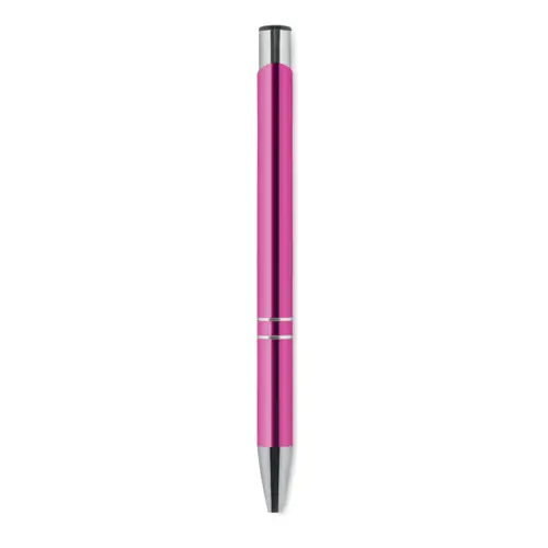 Penna a sfera in alluminio disponibile in vari colori e con meccanismo a scatto e refill blu