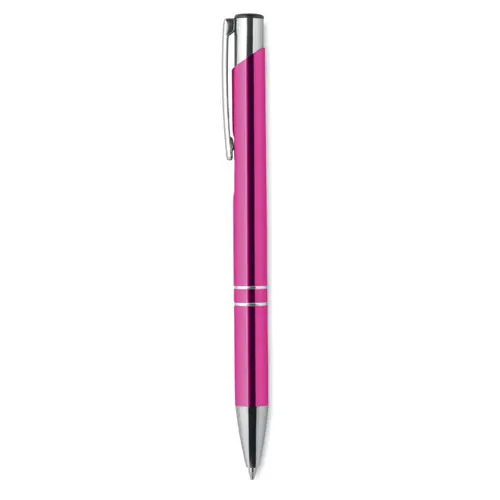 Penna a sfera in alluminio disponibile in vari colori e con meccanismo a scatto e refill blu