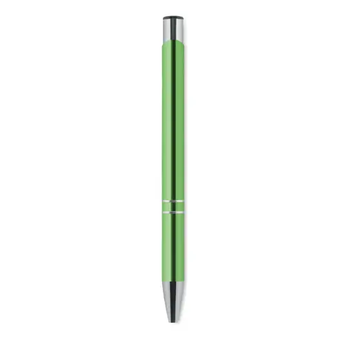 Penna a sfera in alluminio disponibile in vari colori e con meccanismo a scatto e refill blu