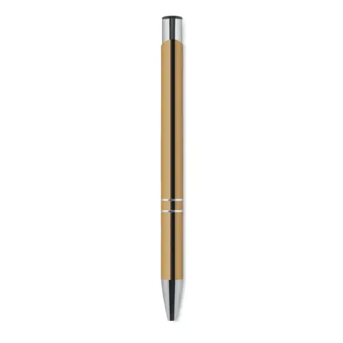Penna a sfera in alluminio disponibile in vari colori e con meccanismo a scatto e refill blu