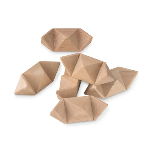 Puzzle in legno a forma di stella in custodia di cotone