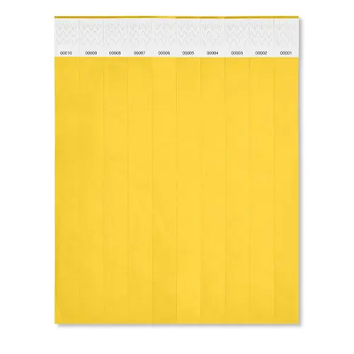 Foglio di 10 braccialetti numerati per eventi da 19mm