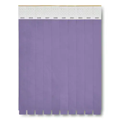 Foglio di 10 braccialetti numerati per eventi da 19mm