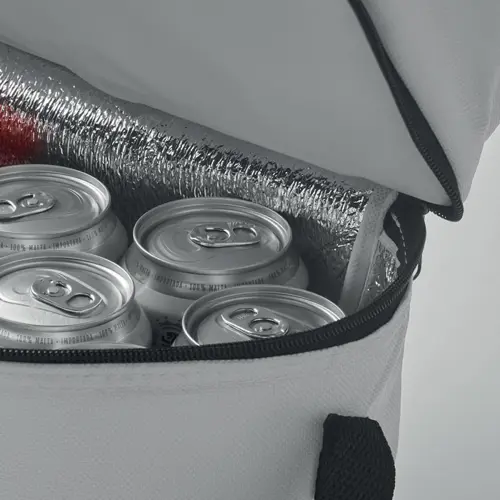 Borsa termica a due scomparti interni con chiusura a zip e tracolla regolabile 30x20x25cm