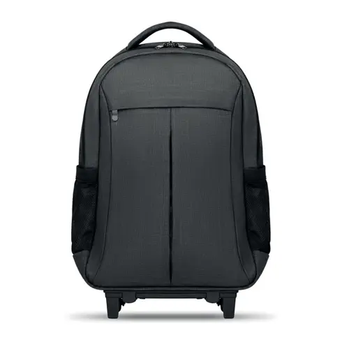 Zaino trolley con comparto porta PC da 15'' e tablet e tasca frontale e chiusura a zip e con schienale e spallacci imbottiti 32.5X12.5X46cm