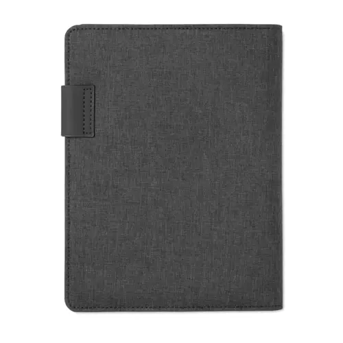 Cartella in PU con blocco appunti in formato A5 e power bank integrato da 4000mAh