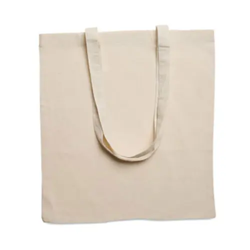 Shopper in cotone con manici lunghi in colore naturale da 140gr 38X42CM