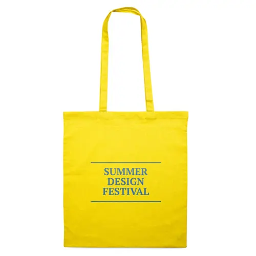 Shopper colorata in cotone disponibile in vari colori con manici da 140gr 38x42cm