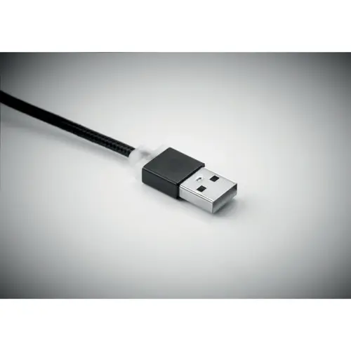 Portachiavi in metallo con cavo a 3 connettori USB e USB-C e mirco USB