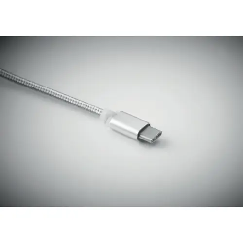 Portachiavi in metallo con cavo a 3 connettori USB e USB-C e mirco USB