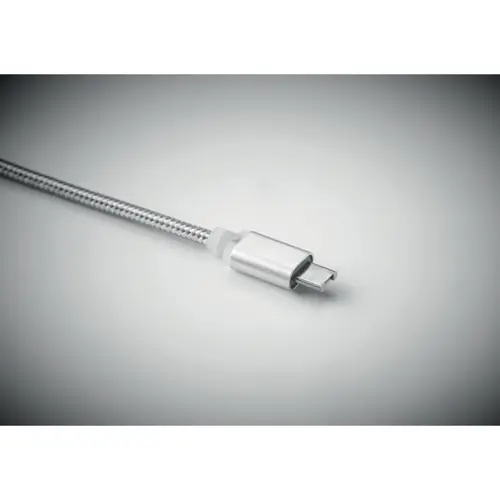 Portachiavi in metallo con cavo a 3 connettori USB e USB-C e mirco USB