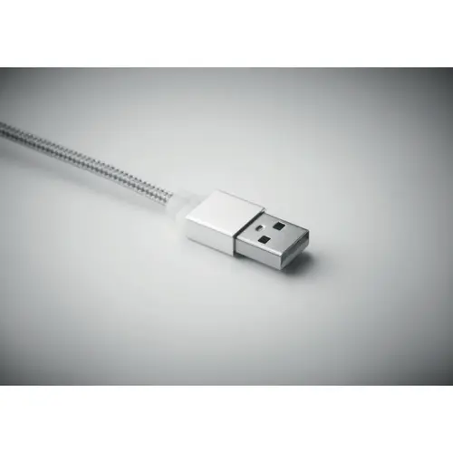 Portachiavi in metallo con cavo a 3 connettori USB e USB-C e mirco USB